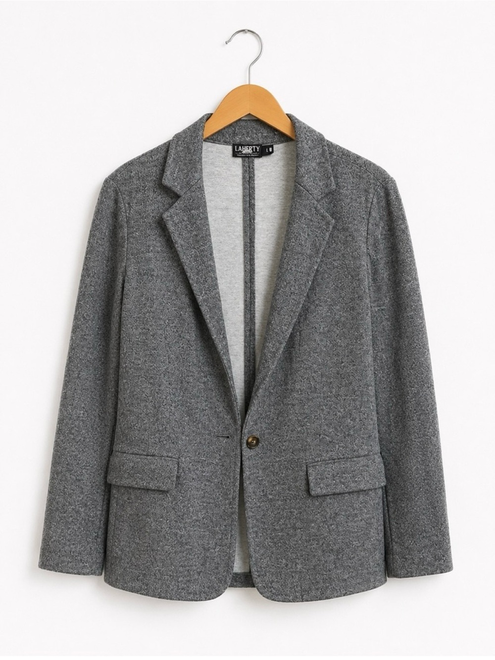 Faherty Dream Organic Cotton Soft Cozy Mountain Charcoal Flannel Relaxed Blazer